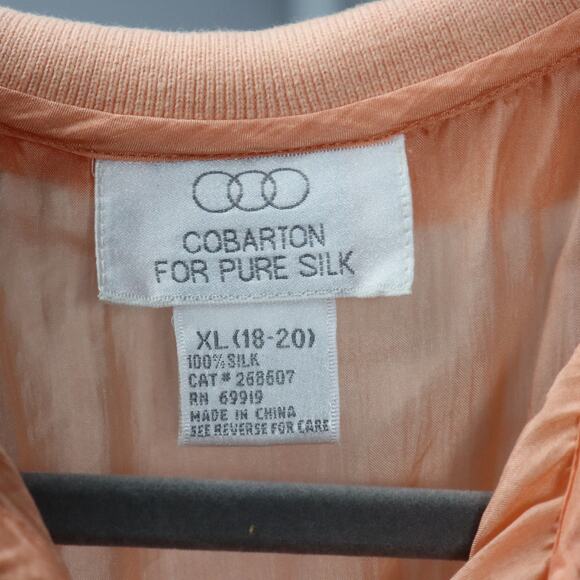 Vintage Cobarton for Pure Silk pullover with collar and waistband size XL - Picture 6 of 6